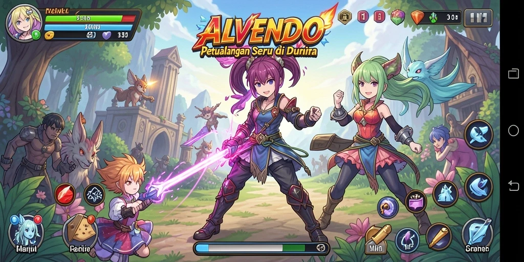 Gameplay seru dengan karakter Anime ikonik di ALVENDO.