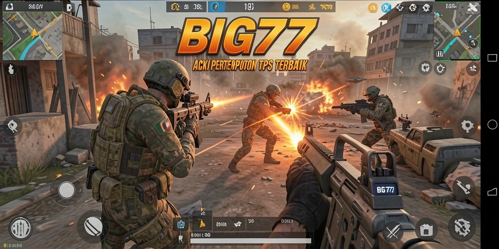 Tampilan gameplay seru dari BIG77 dalam pertempuran TPS.