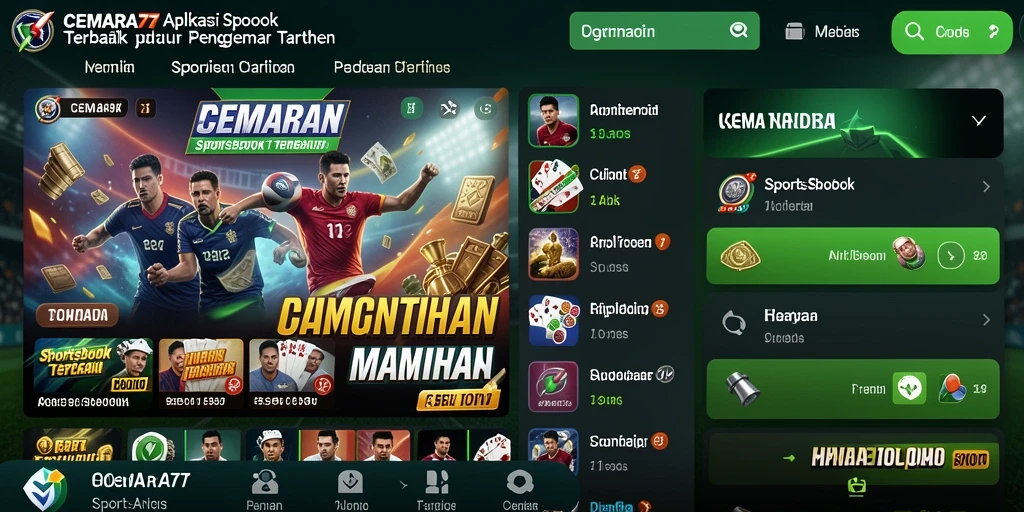 Screenshot utama CEMARA77 menampilkan tampilan antarmuka taruhan yang menarik.