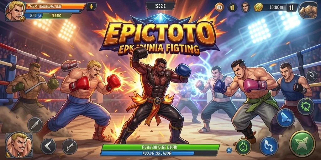 Gameplay EPICTOTO menampilkan pertarungan seru dan dinamis.