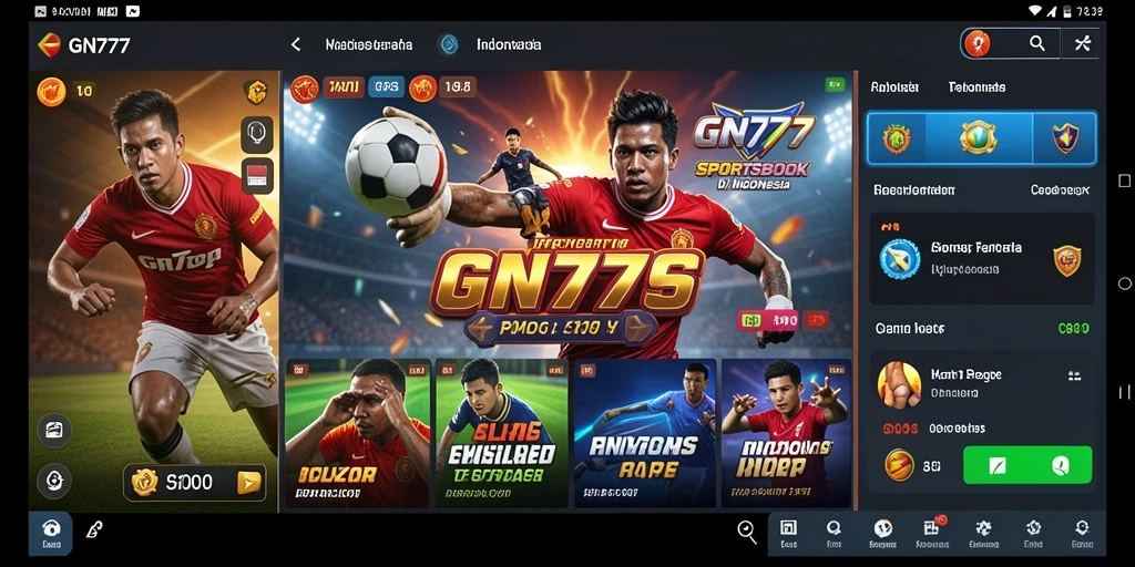 Tampilan gameplay GN777 dengan berbagai opsi taruhan Sportsbook.