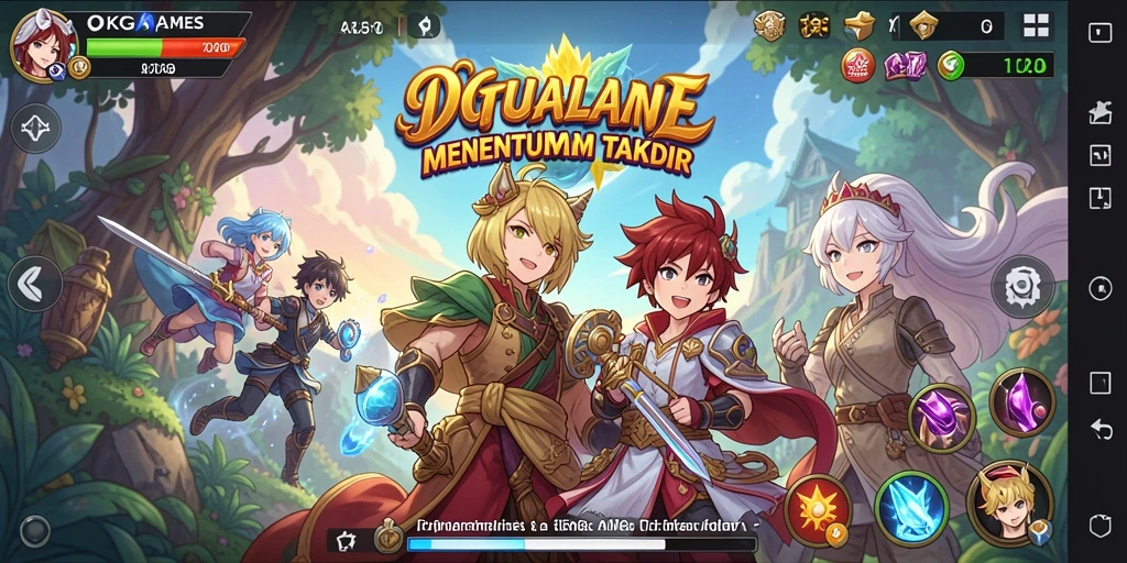Screenshot menunjukkan karakter anime dalam aksi pertempuran menarik.