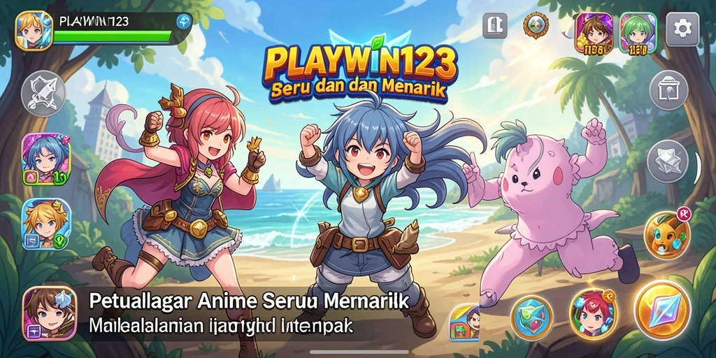 Screenshot utama PLAYWIN123 menampilkan aksi seru dalam petualangan anime.