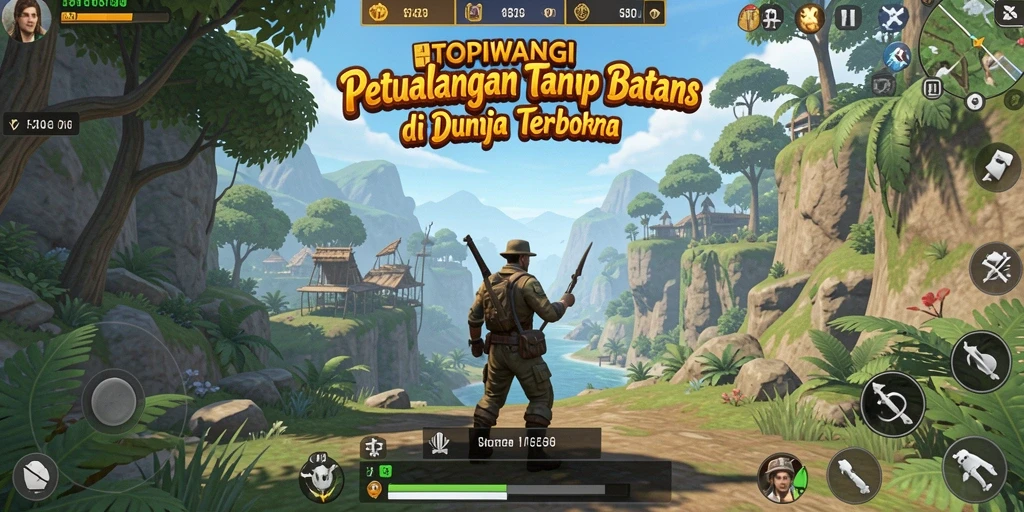 Screenshot menunjukkan aksi seru dalam dunia terbuka TOPIWANGI.